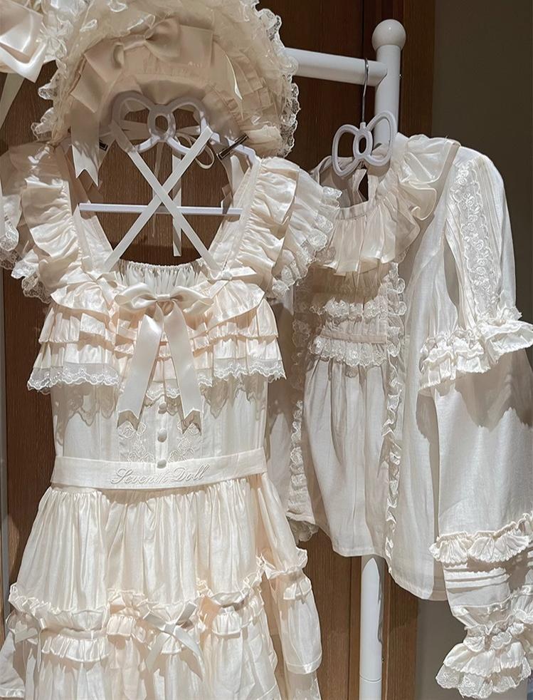 Summer Evening Banquet - Sweet Lolita JSK with Tiered Ruffle Design and Hat - Image 45
