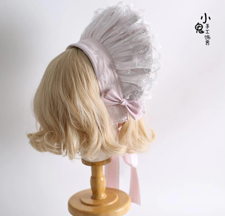 Xiaogui - Sweet Lolita Lace Headdress, Detachable Flower - Image 5