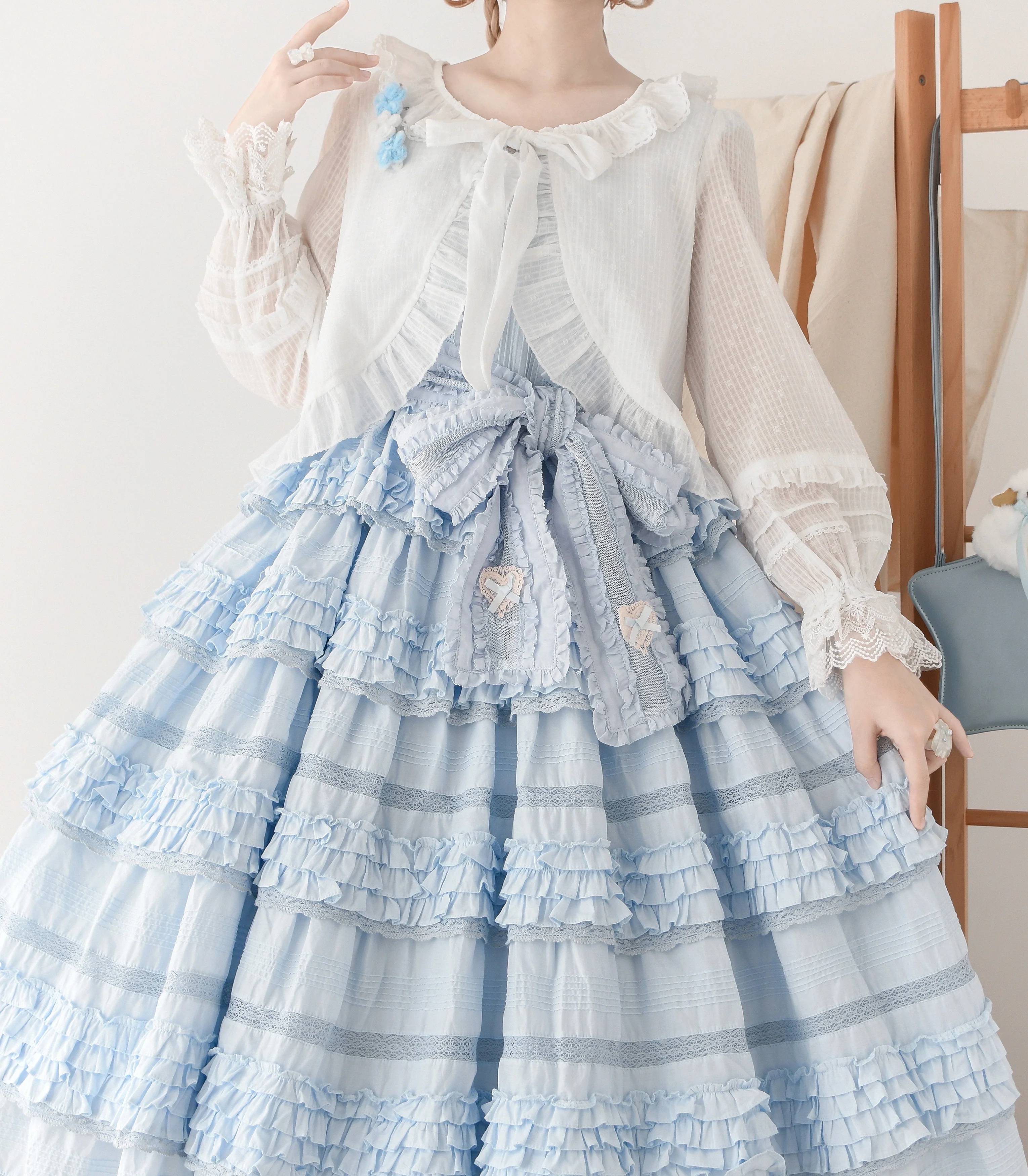 Sweet Lolita Light Cardigan White Apricot Summer Cover-Up - Image 5