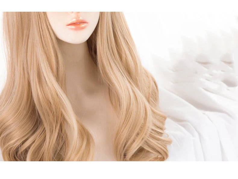 Sweet Lolita Long Culy Blonde Synthetic Wave Wig - Image 8