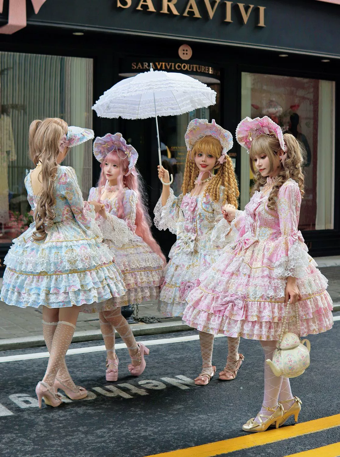 Hanguliang - Candlelight Sonata - Sweet Lolita Long Sleeve OP, Tiered Ruffles - Image 2