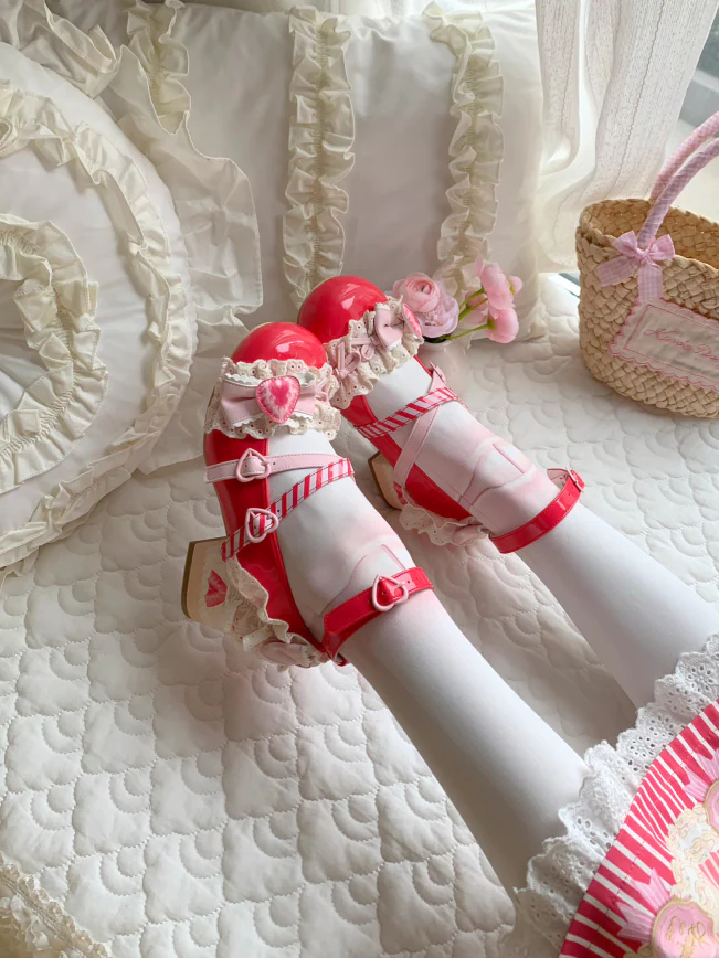 Aimee - Strawberry Limited 2.0 - Sweet Lolita Mary Jane Heel Shoes - Image 4