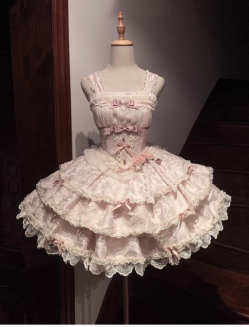 Buling Moon - Ballet Elegance - Sweet Lolita Mini JSK Set with Tulle Shirt and Headdress - Image 3