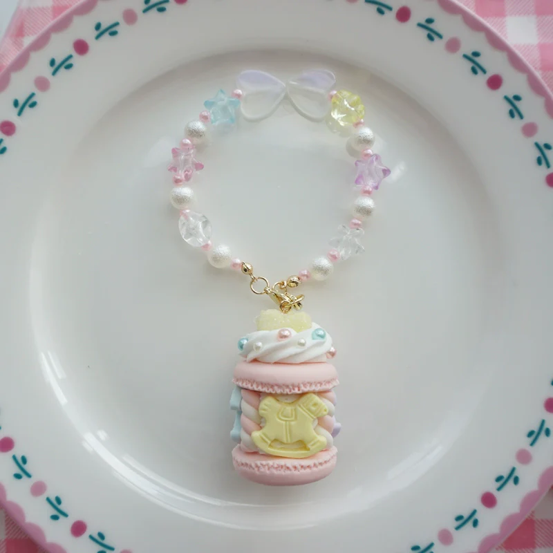 Sweet Lolita Necklace Carousel Cream Macaron Bag Pendant - Image 10