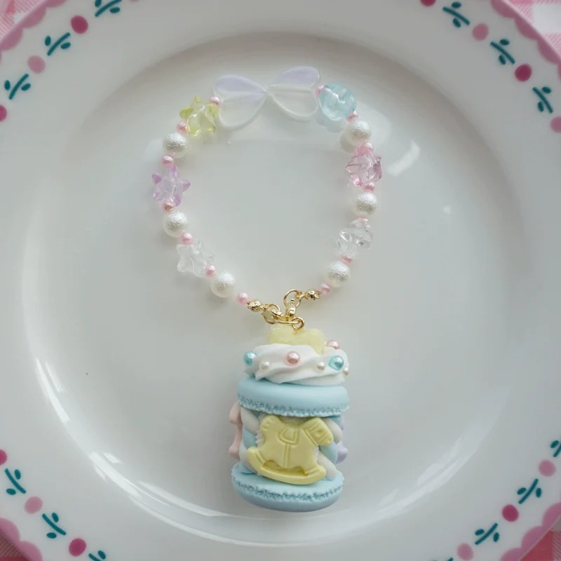 Sweet Lolita Necklace Carousel Cream Macaron Bag Pendant - Image 14