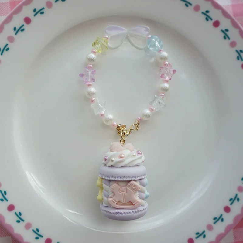 Sweet Lolita Necklace Carousel Cream Macaron Bag Pendant - Image 16