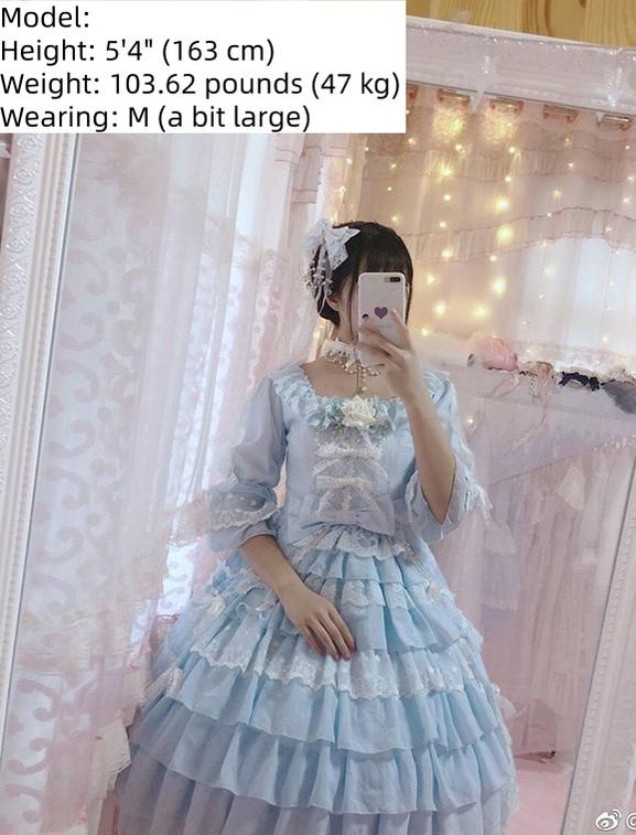 Dawn Wedding - Sweet Lolita OP Dress, Layered Hem - Image 13