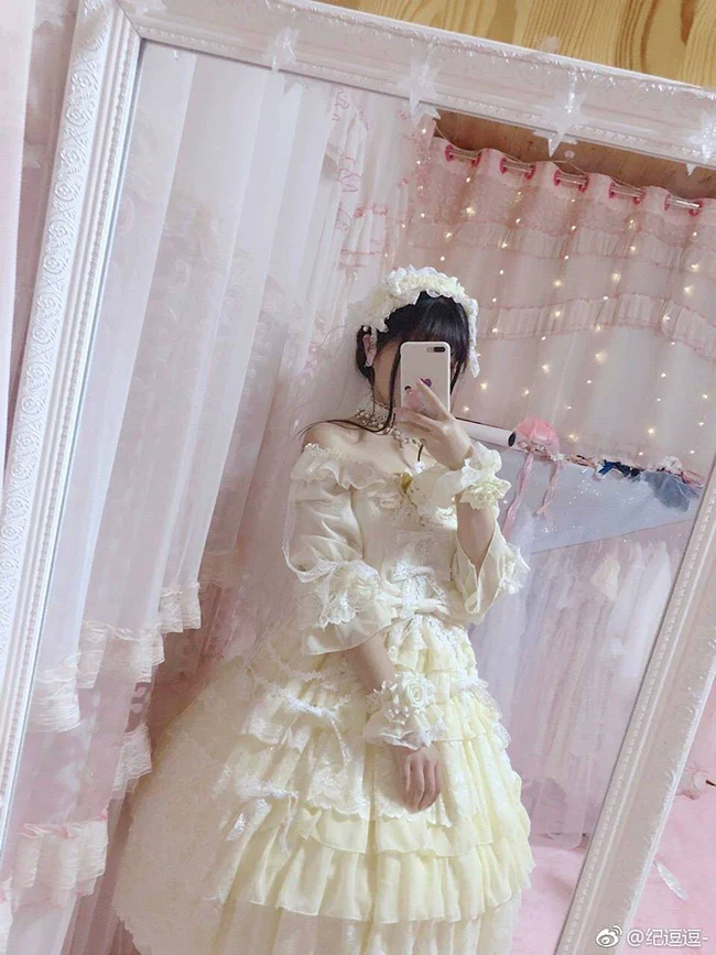 Dawn Wedding - Sweet Lolita OP Dress, Layered Hem - Image 18