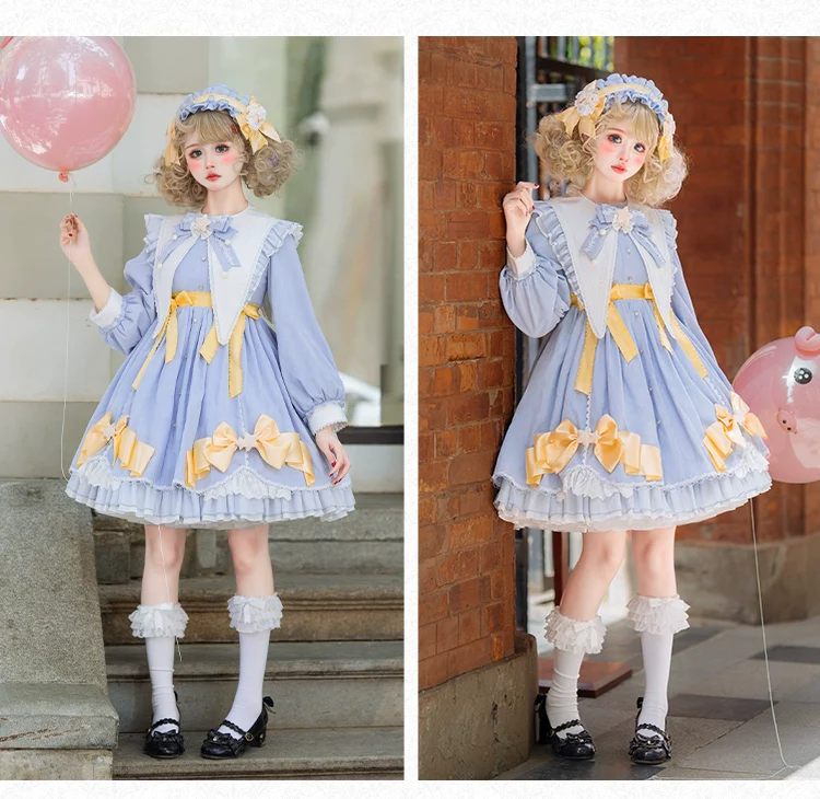 Sleep Star - Sweet Lolita OP Dress, Long / Short Sleeve - Image 17