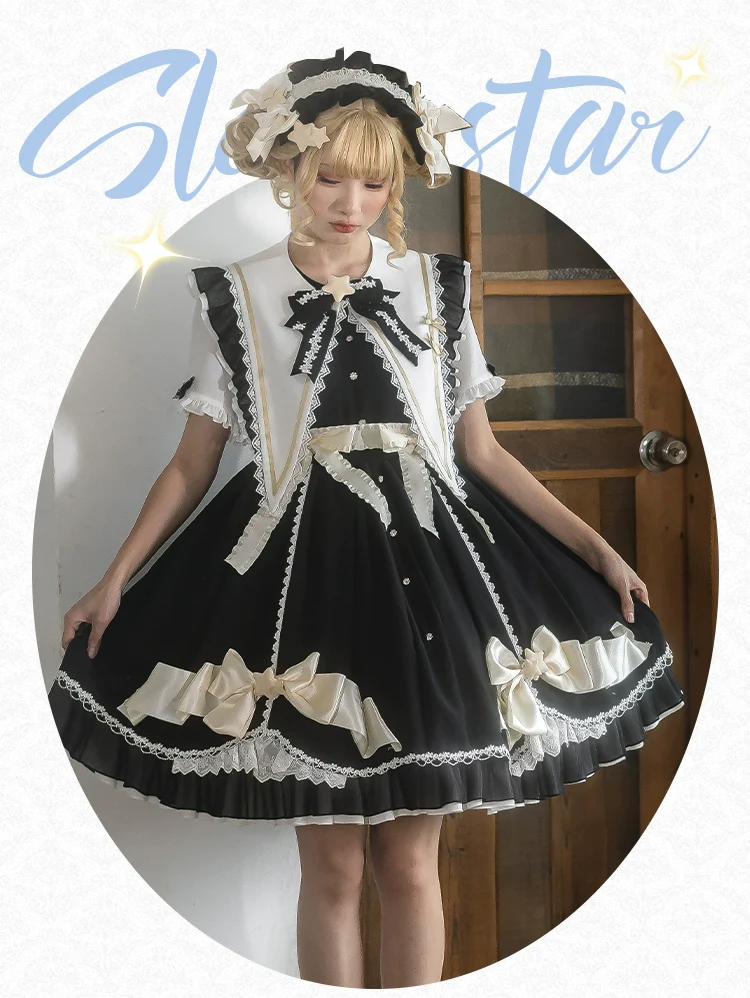 Sleep Star - Sweet Lolita OP Dress, Long / Short Sleeve - Image 18