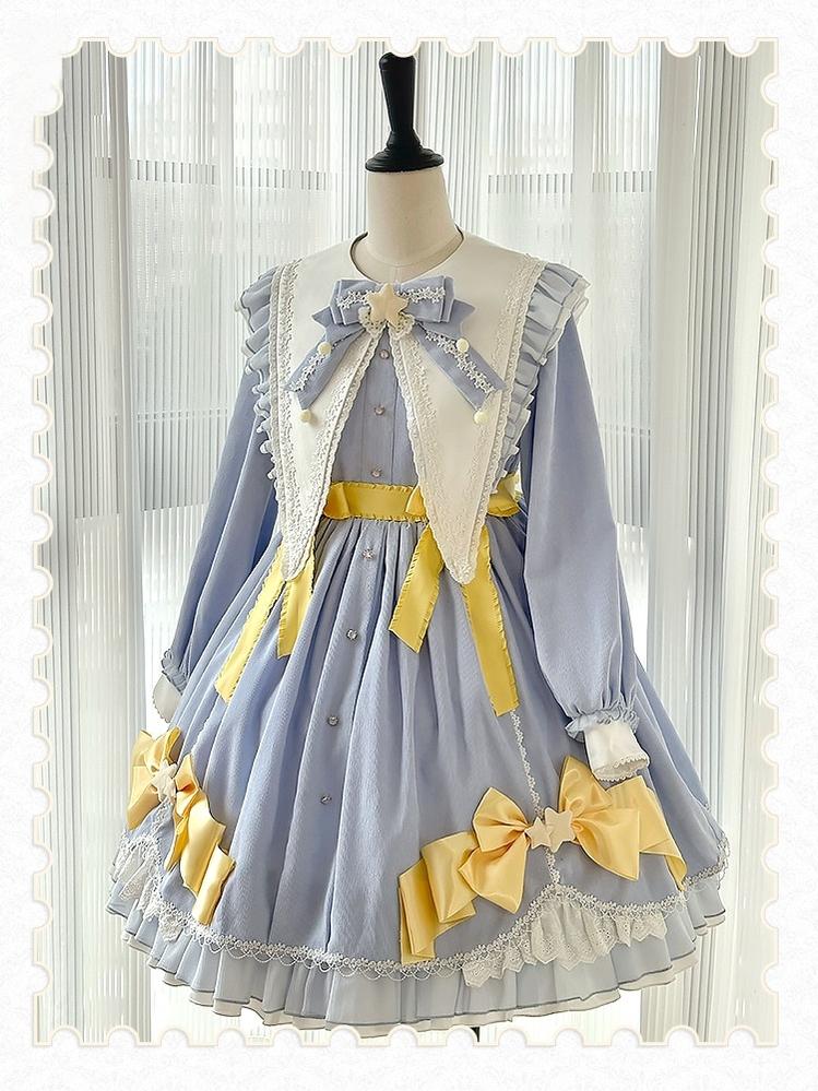 Sleep Star - Sweet Lolita OP Dress, Long / Short Sleeve - Image 24