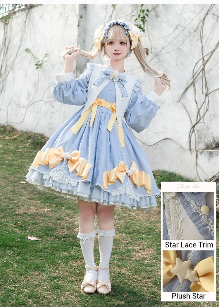 Sleep Star - Sweet Lolita OP Dress, Long / Short Sleeve - Image 6