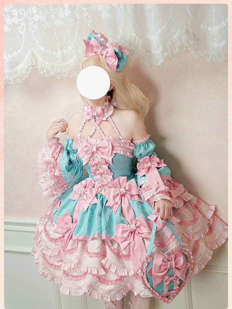 Sweetheart Petal - Sweet Lolita Petal Hem JSK Dress, Halter Neckline - Image 12