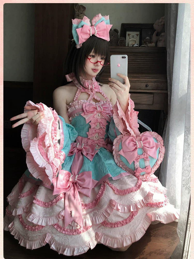 Sweetheart Petal - Sweet Lolita Petal Hem JSK Dress, Halter Neckline - Image 14