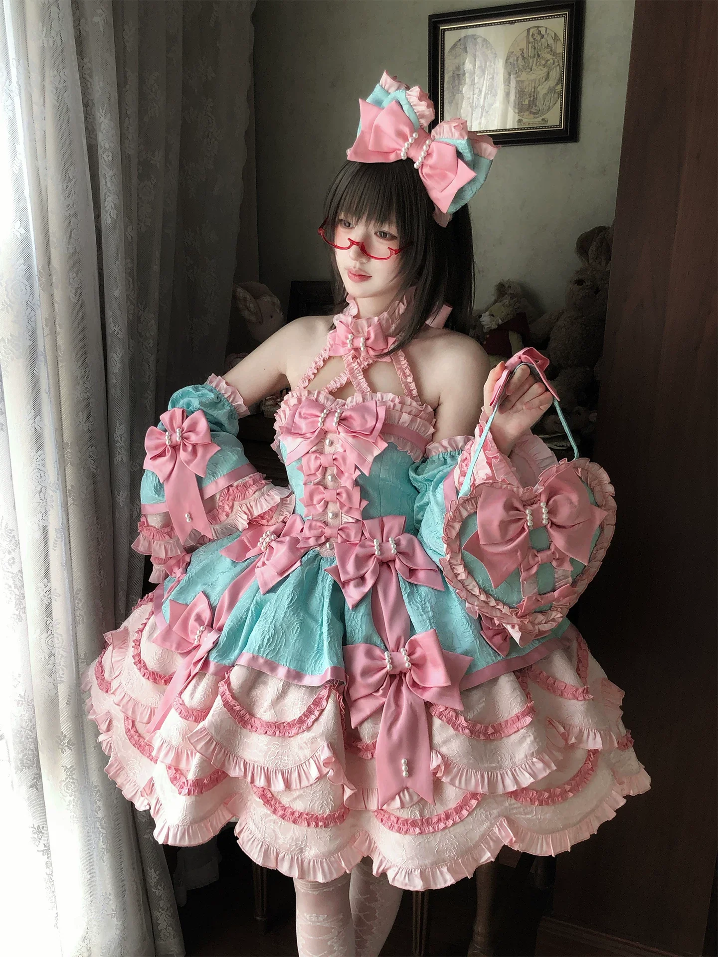 Sweetheart Petal - Sweet Lolita Petal Hem JSK Dress, Halter Neckline - Image 2