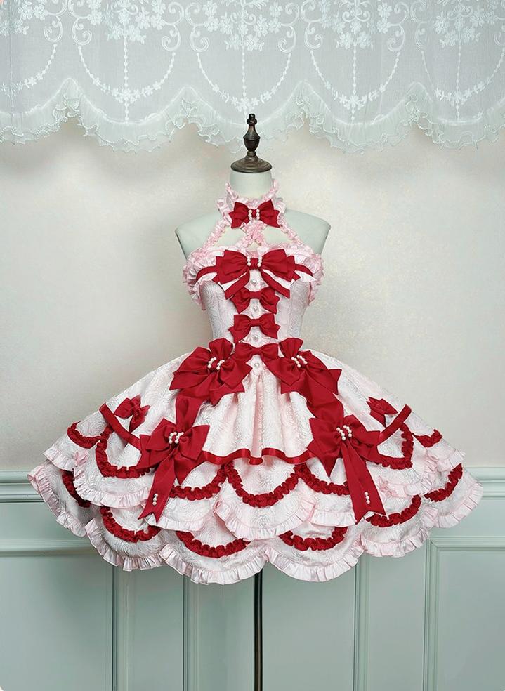 Sweetheart Petal - Sweet Lolita Petal Hem JSK Dress, Halter Neckline - Image 21