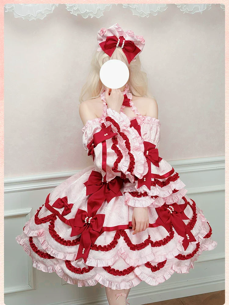 Sweetheart Petal - Sweet Lolita Petal Hem JSK Dress, Halter Neckline - Image 26