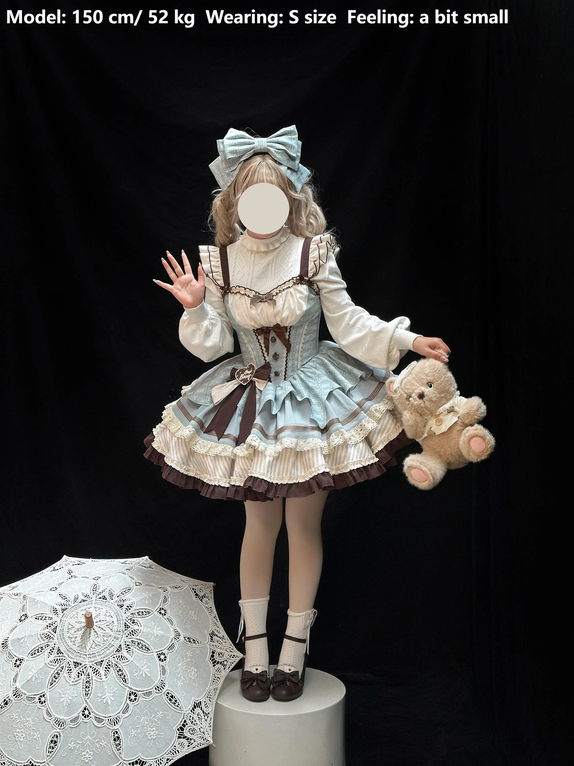 Hawthorn Berries - Thin Choco - Sweet Lolita Petite JSK Puffy Mini Dress KC - Image 19