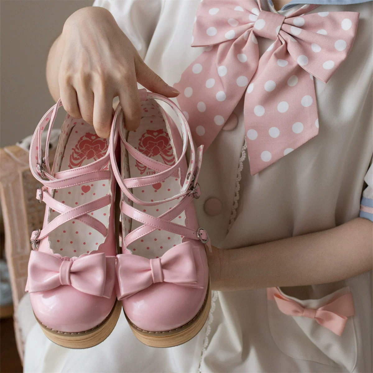 Puff Tata - Sweet Lolita Platform Shoes, Adjustable Straps - Image 11