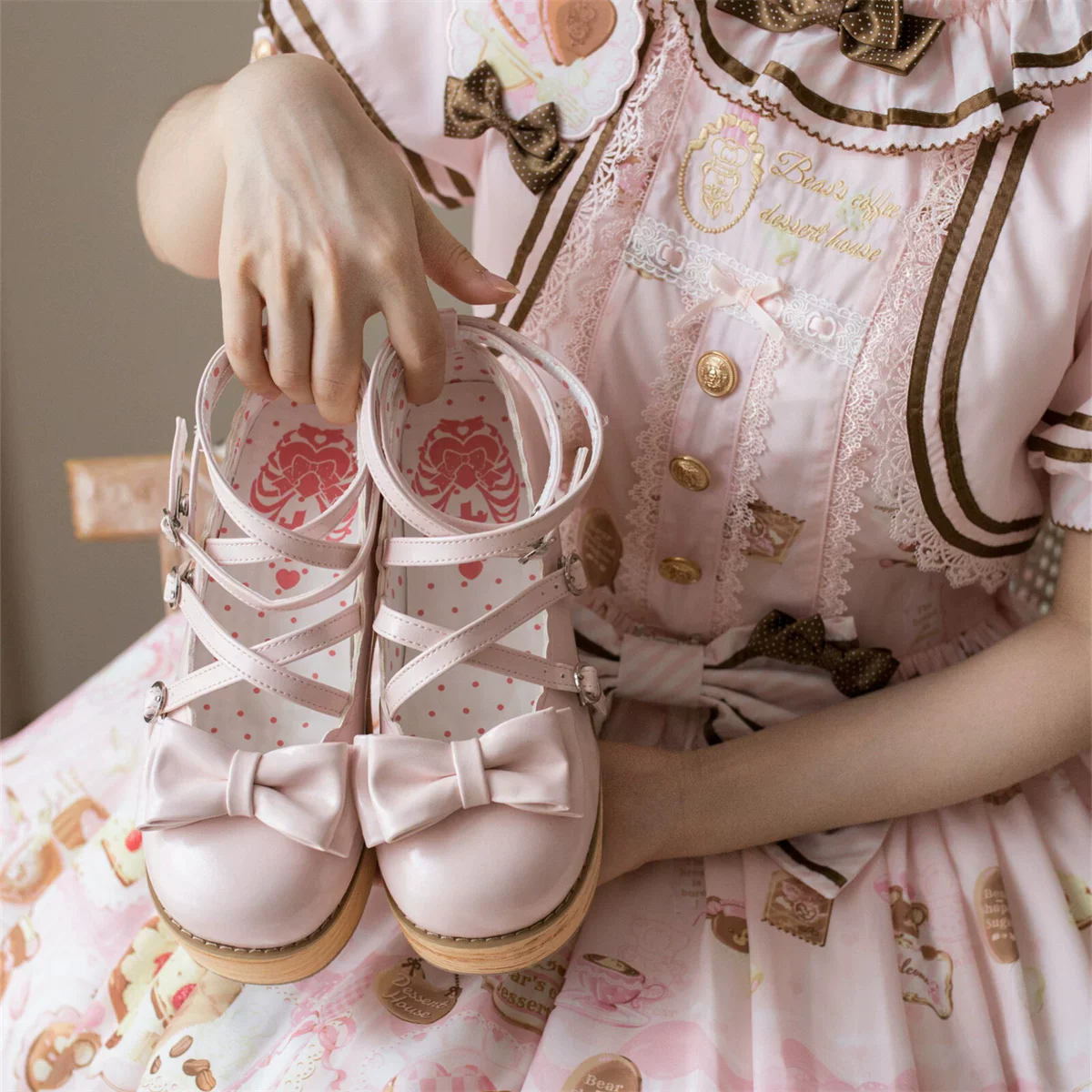 Puff Tata - Sweet Lolita Platform Shoes, Adjustable Straps - Image 12