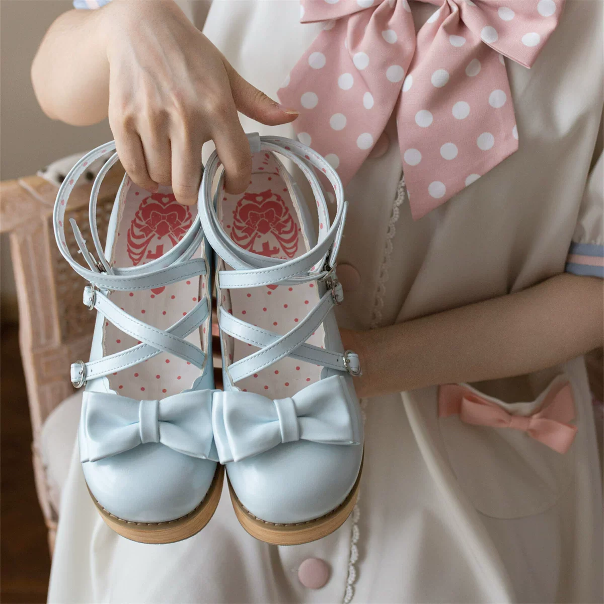 Puff Tata - Sweet Lolita Platform Shoes, Adjustable Straps - Image 13