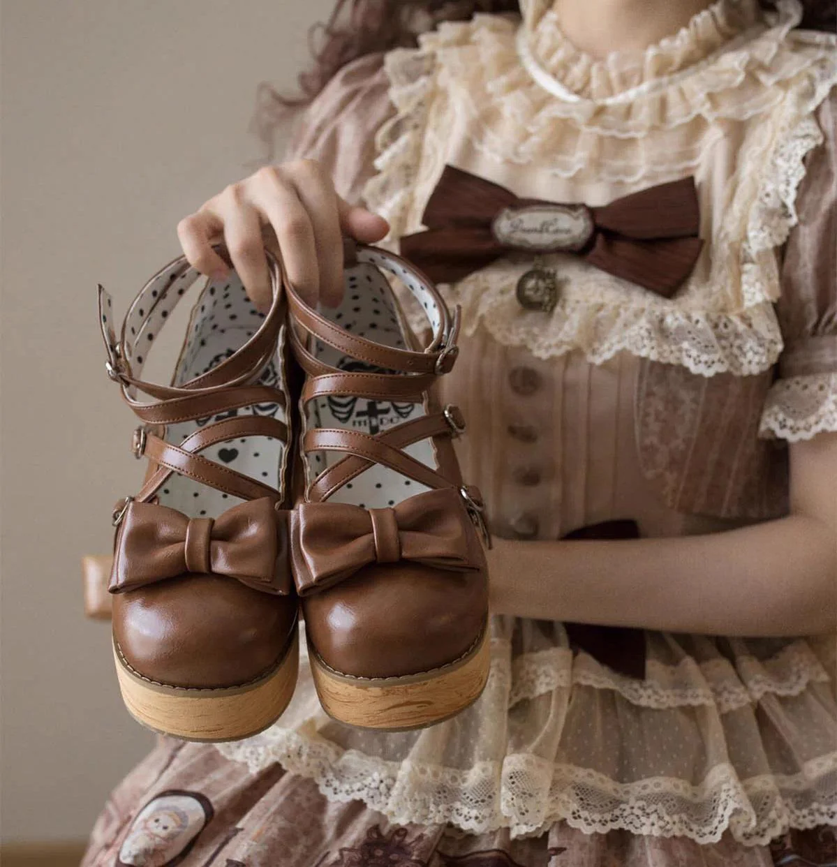 Puff Tata - Sweet Lolita Platform Shoes, Earth Tones - Image 11