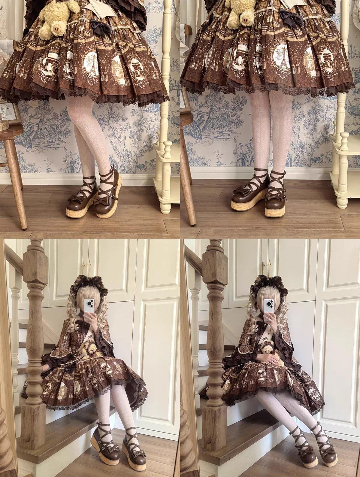 Puff Tata - Sweet Lolita Platform Shoes, Earth Tones - Image 13