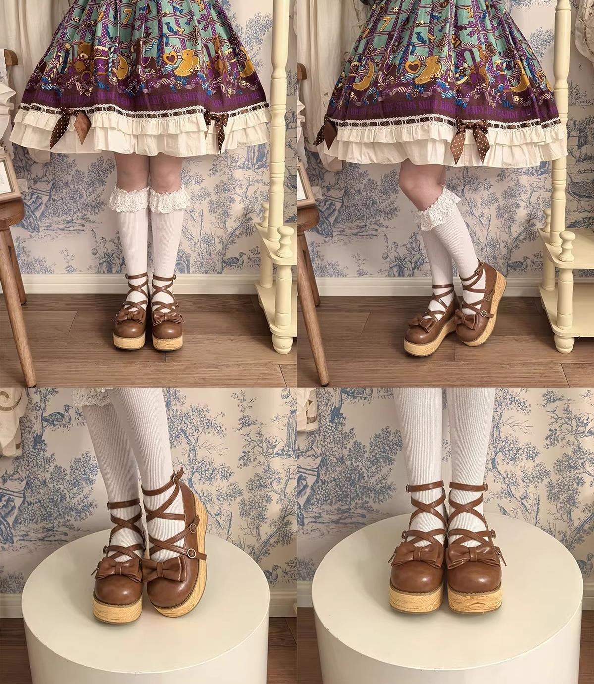 Puff Tata - Sweet Lolita Platform Shoes, Earth Tones - Image 14