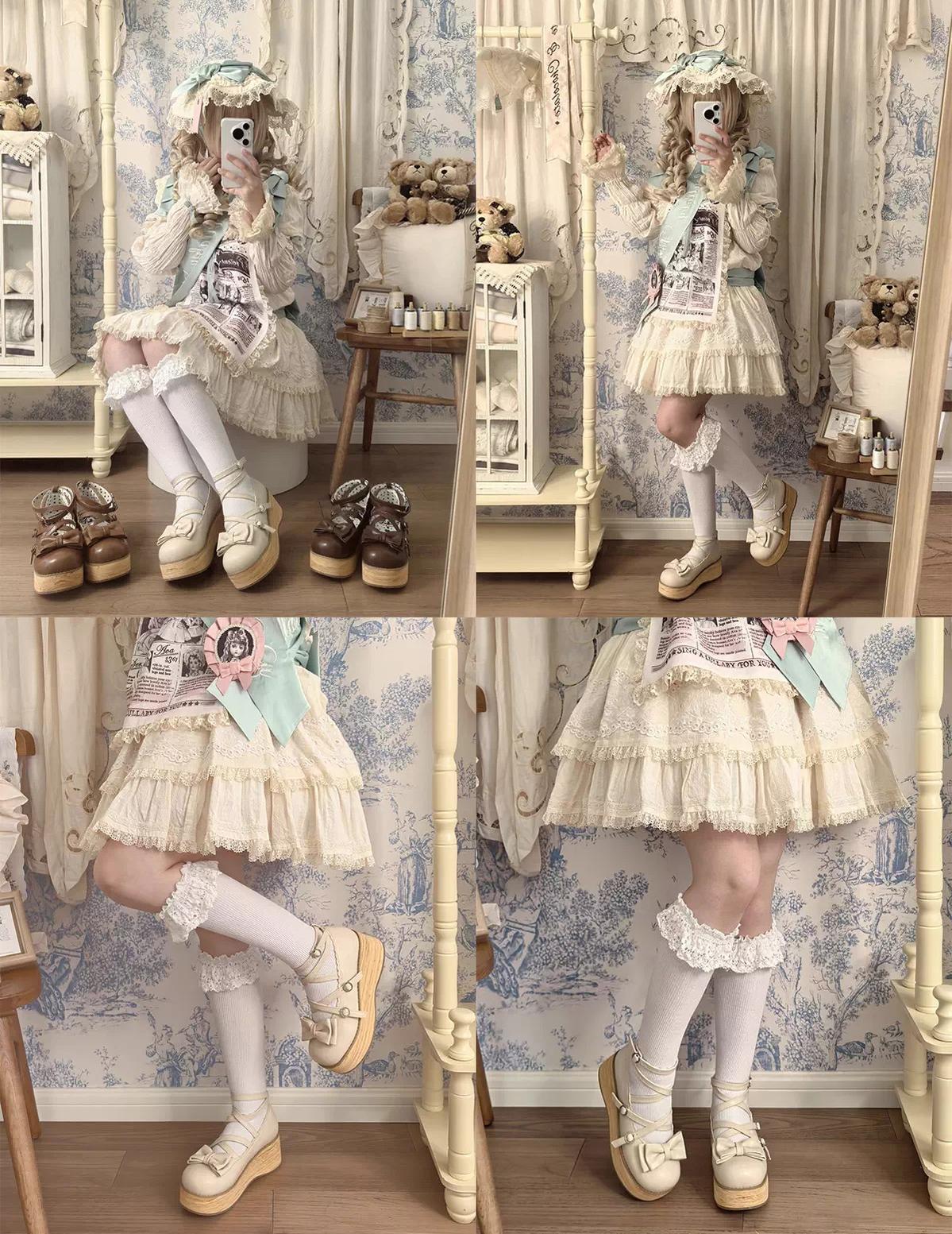 Puff Tata - Sweet Lolita Platform Shoes, Earth Tones - Image 15