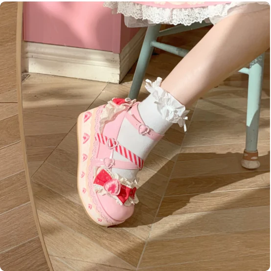 Aimee - Strawberry Limited - Sweet Lolita Platform Shoes Girlish Shoes - Image 19