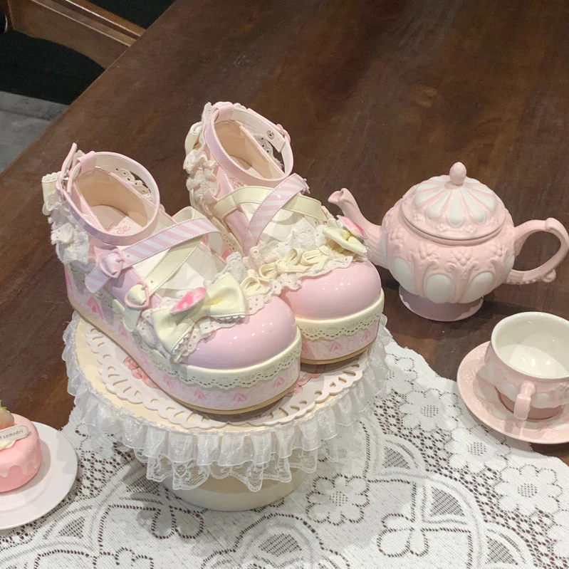 Aimee - Strawberry Limited - Sweet Lolita Platform Shoes Girlish Shoes - Image 8