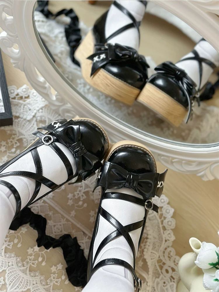 SeeYou - Sweet Cake - Sweet Lolita Platform Shoes Wood Grain - Image 16