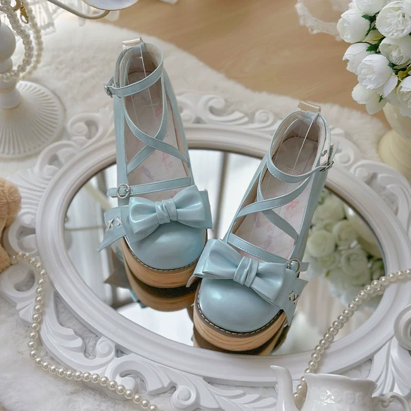 SeeYou - Sweet Cake - Sweet Lolita Platform Shoes Wood Grain - Image 36