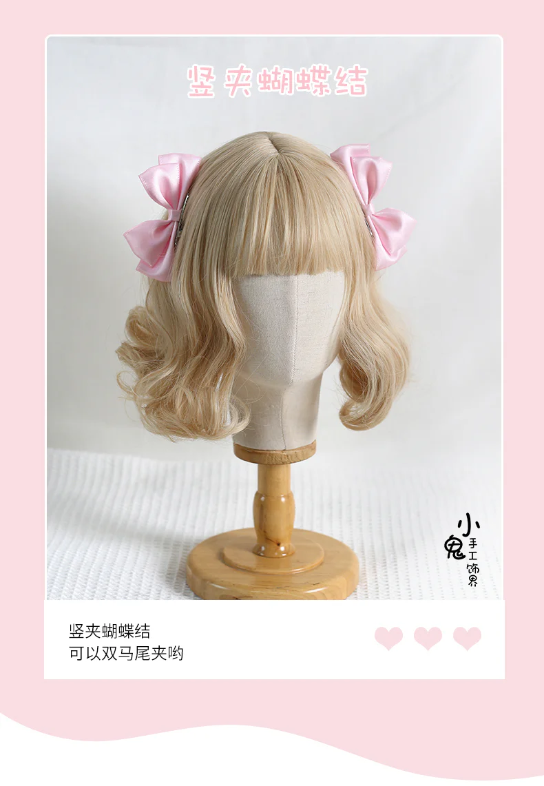 Xiaogui - Sweet Lolita Ponytail Lolita Bow Hair Clips - Image 12