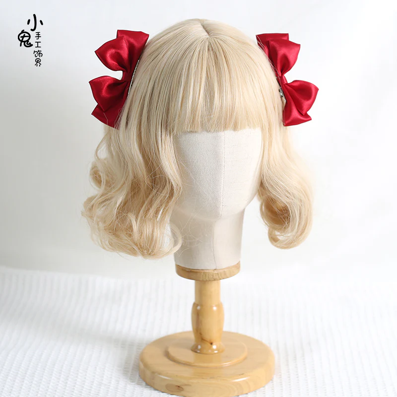 Xiaogui - Sweet Lolita Ponytail Lolita Bow Hair Clips - Image 3