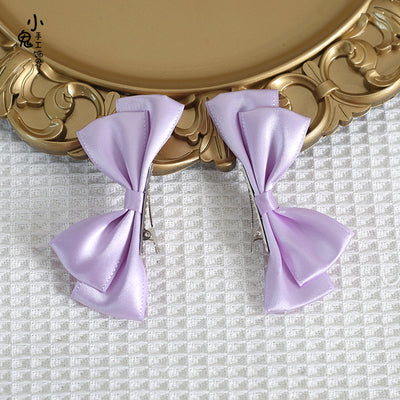 Xiaogui - Sweet Lolita Ponytail Lolita Bow Hair Clips - Image 5