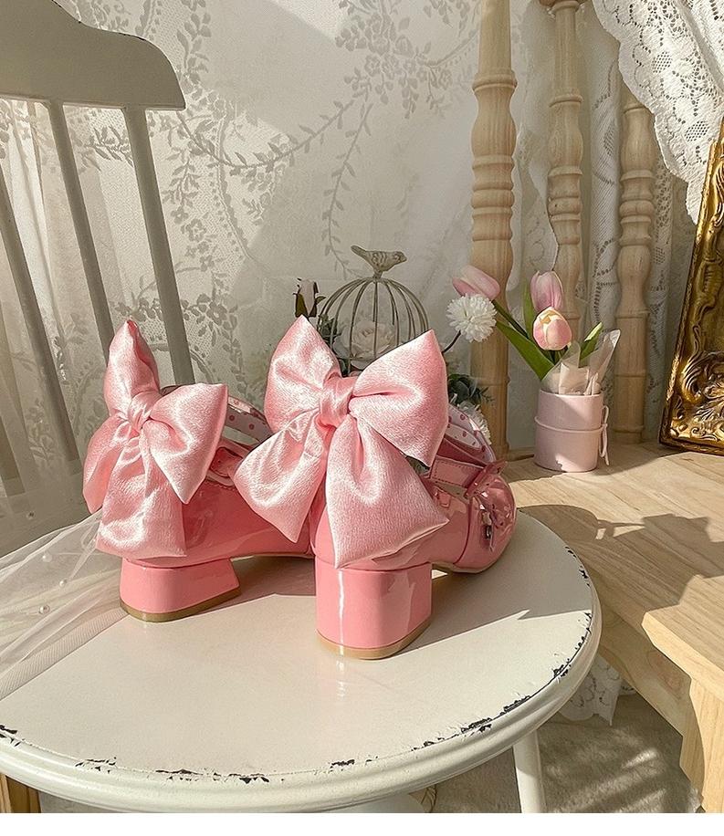 MODO - Follow in the Moonlight - Sweet Lolita Round Toe Shoes with Large Bow - Image 12