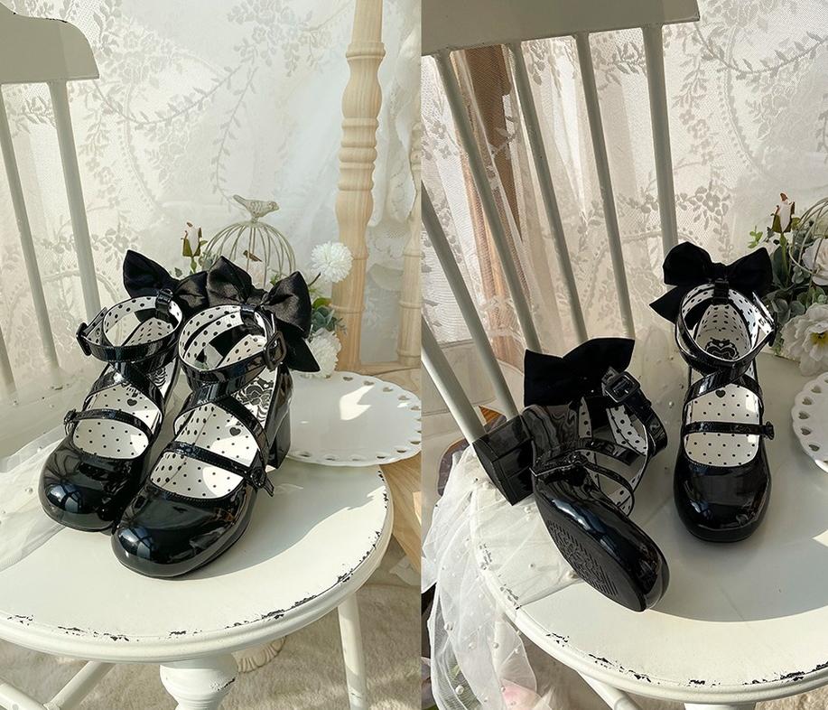 MODO - Follow in the Moonlight - Sweet Lolita Round Toe Shoes with Large Bow - Image 17