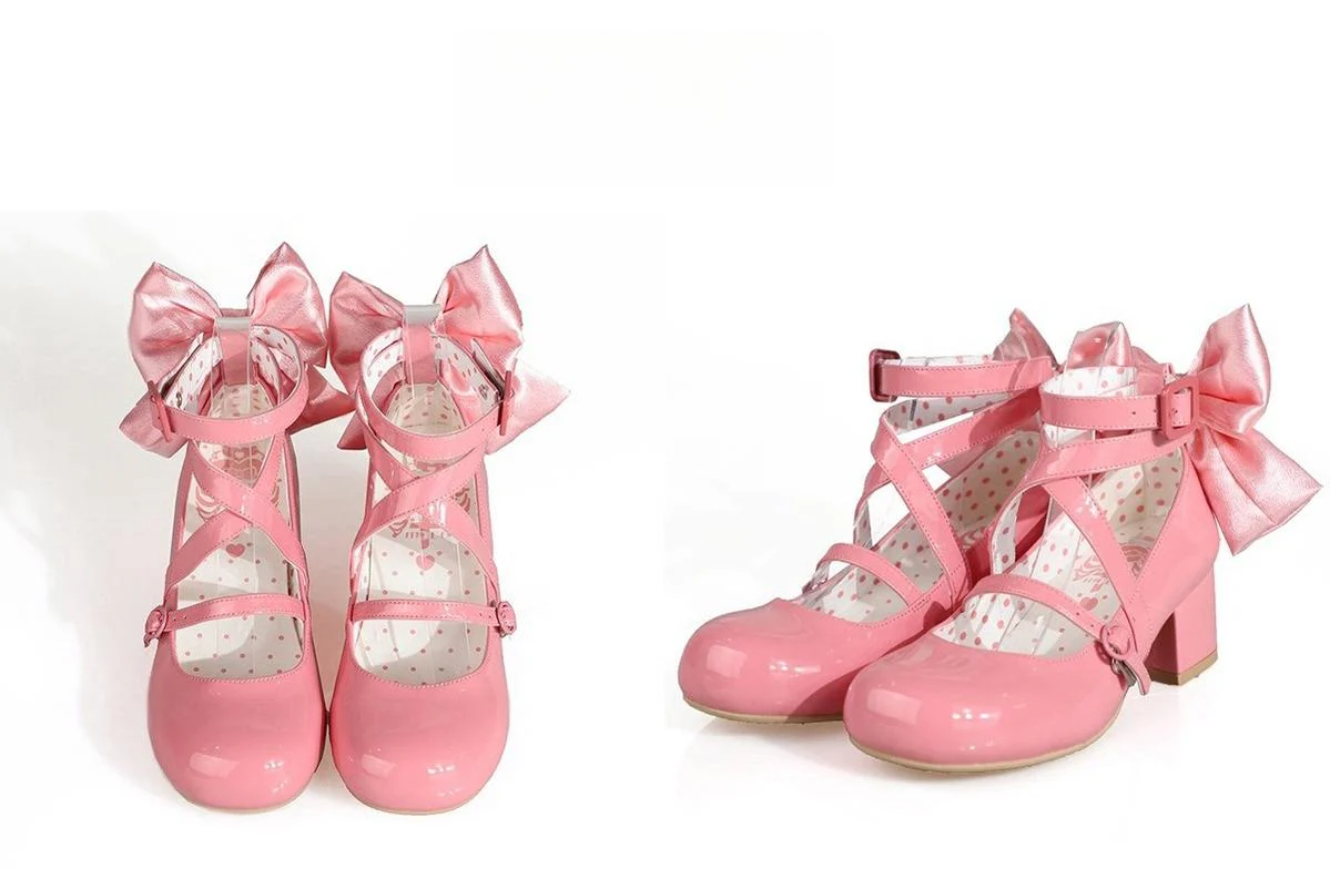 MODO - Follow in the Moonlight - Sweet Lolita Round Toe Shoes with Large Bow - Image 24