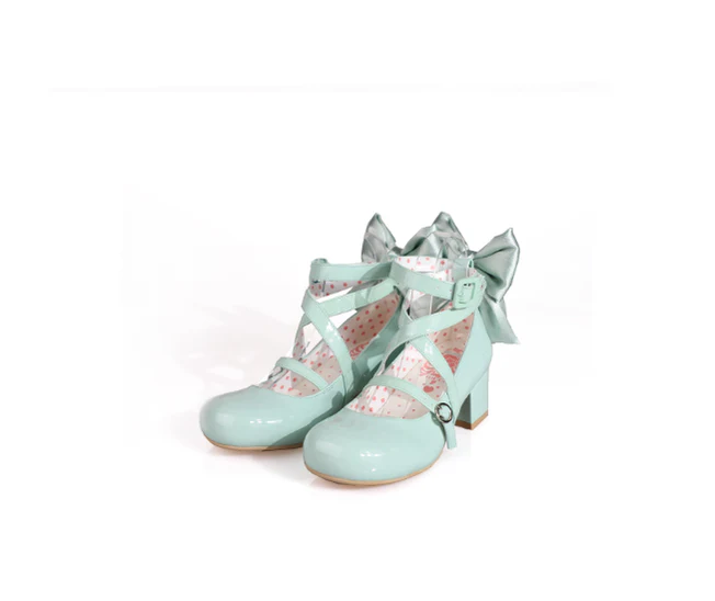 MODO - Follow in the Moonlight - Sweet Lolita Round Toe Shoes with Large Bow - Image 32