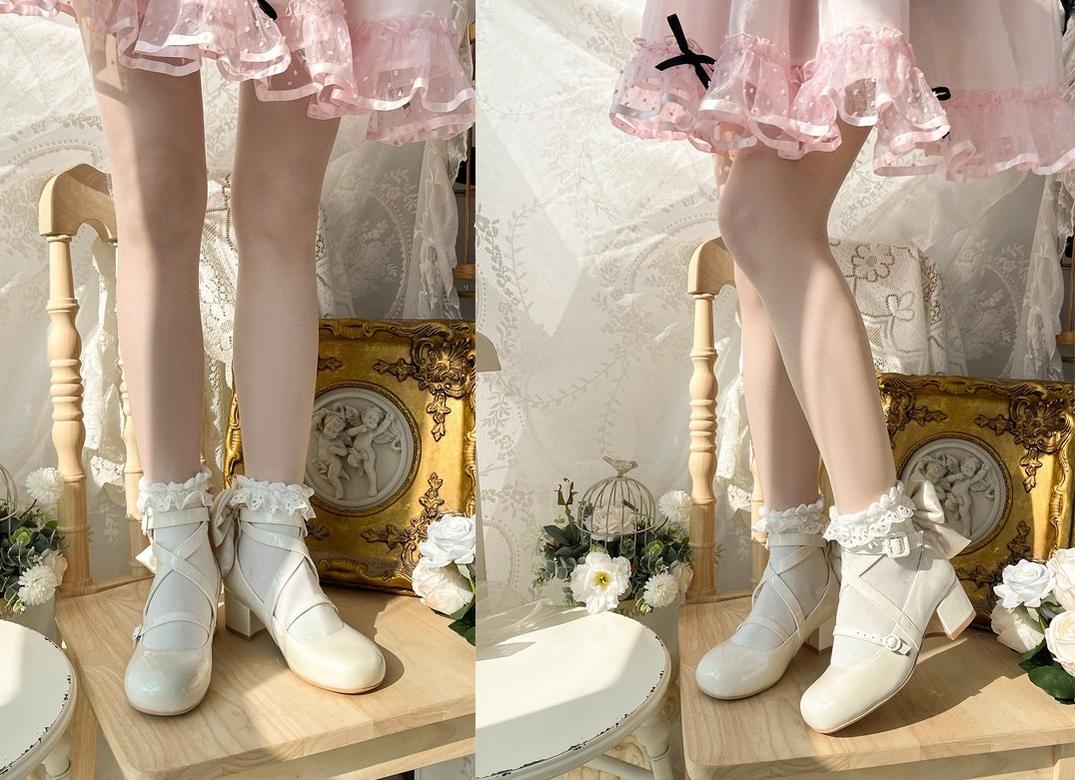MODO - Follow in the Moonlight - Sweet Lolita Round Toe Shoes with Large Bow - Image 7