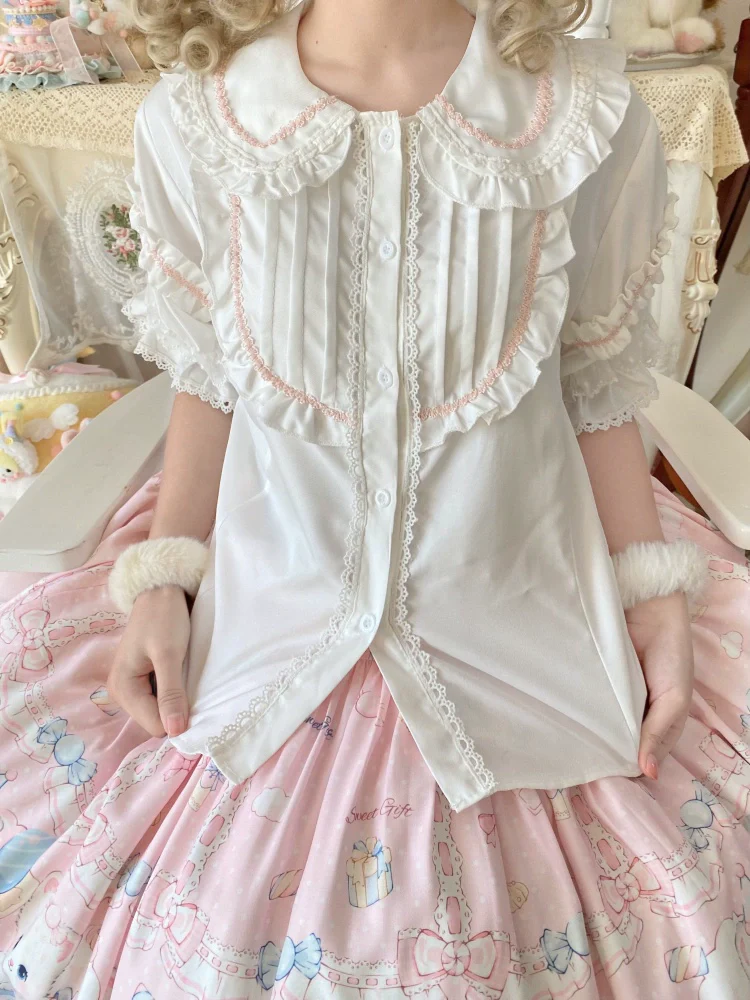 Suiyi - Meow Pompom - Sweet Lolita Salopette Dress Suit, Cat Print - Image 17
