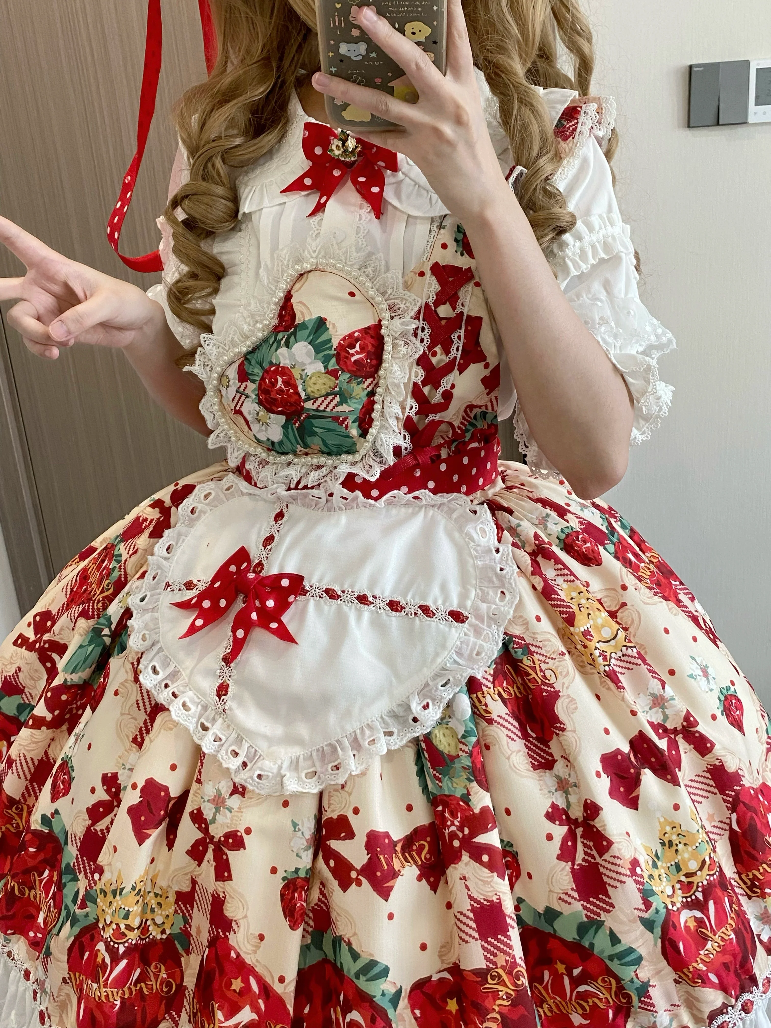 Suiyi - Crown Strawberry - Sweet Lolita Salopette Dress Suit, Single Strap - Image 4