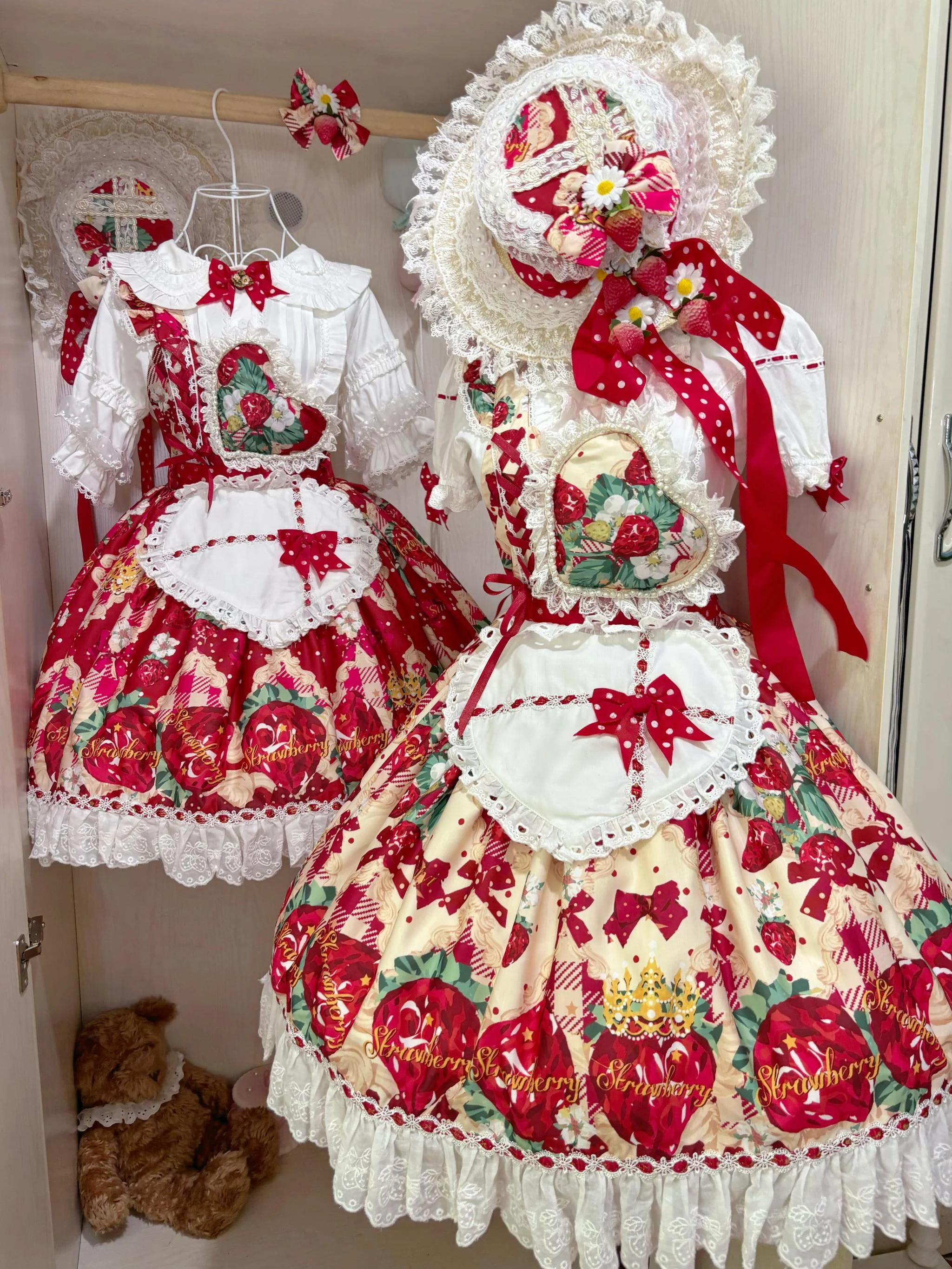 Suiyi - Crown Strawberry - Sweet Lolita Salopette Dress Suit, Single Strap - Image 9