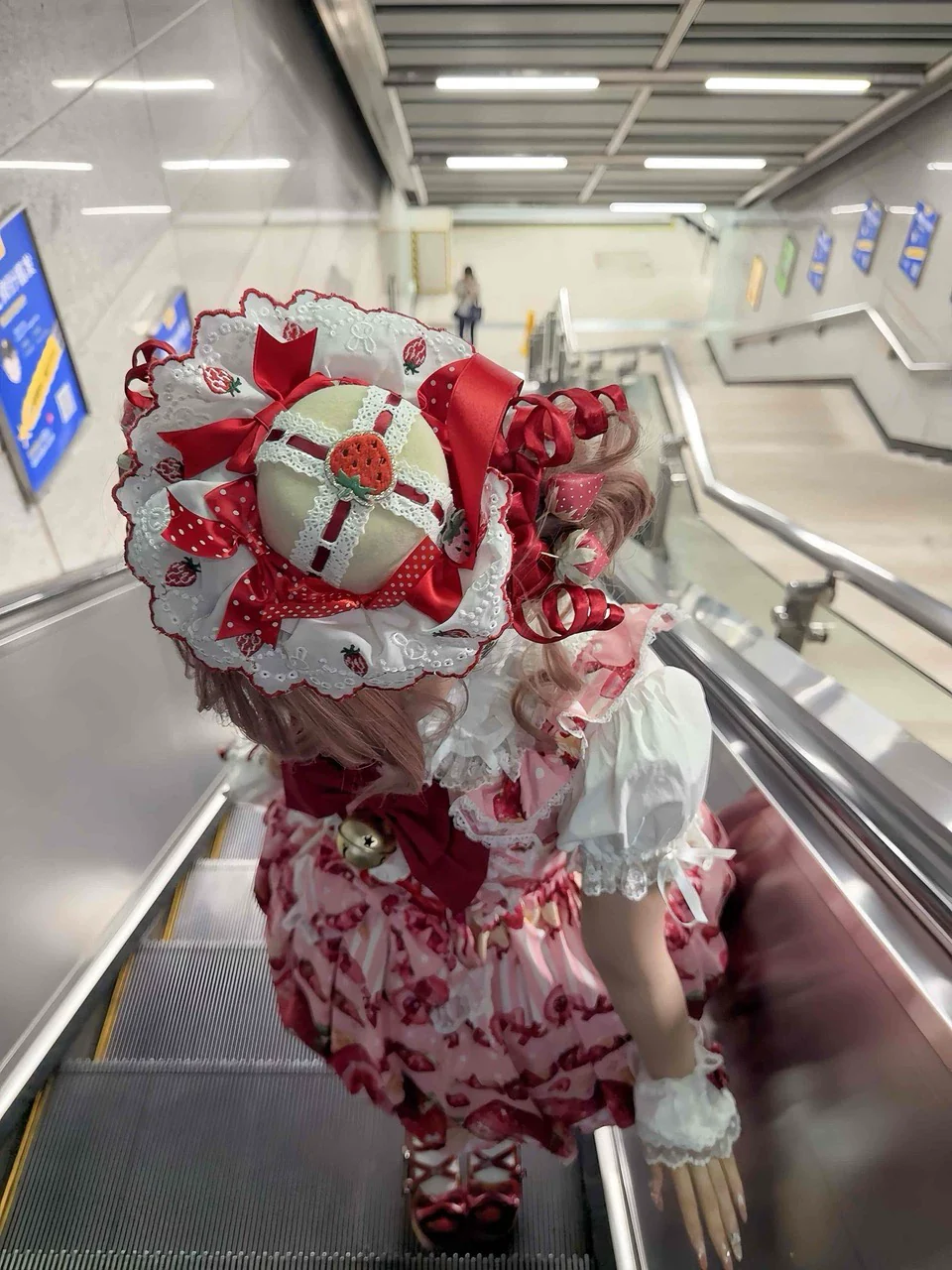 Strawberry Sweetheart Cake - Sweet Lolita Salopette & JSK, Strawberry Print - Image 12