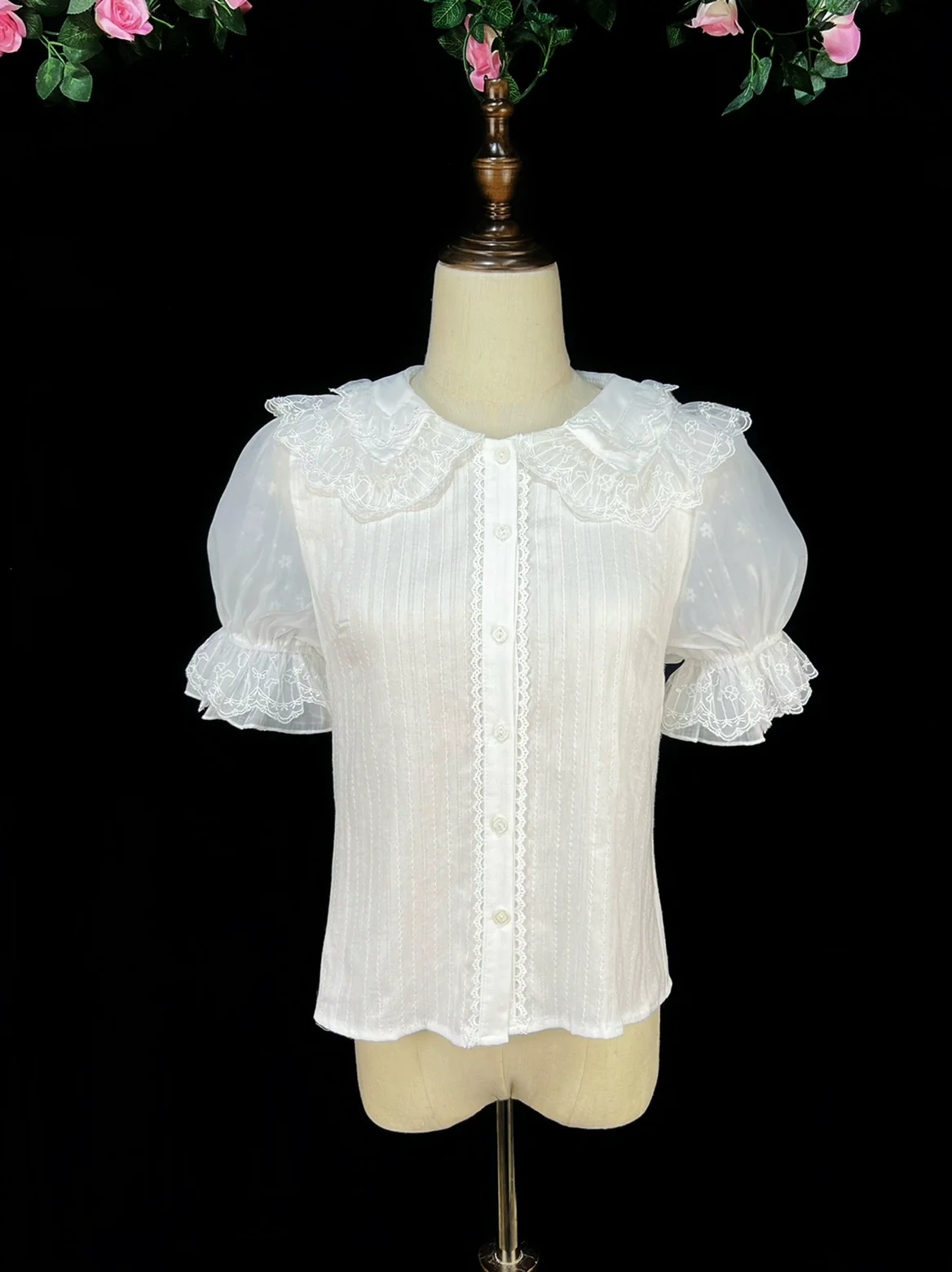 DMFS - Sweet Lolita Shirt Cotton Lolita Blouse Doll Collar - Image 10
