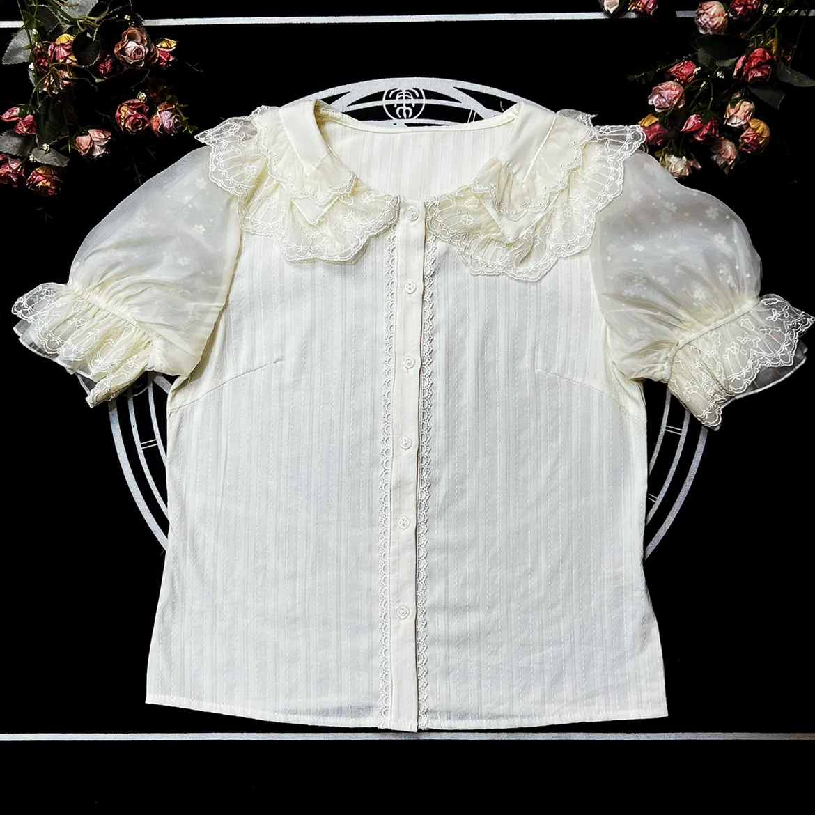 DMFS - Sweet Lolita Shirt Cotton Lolita Blouse Doll Collar - Image 13