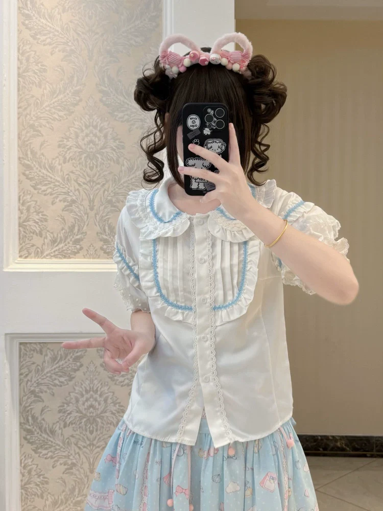Suiyi - Sweet Lolita Shirt, Short Puff Sleeves - Image 3