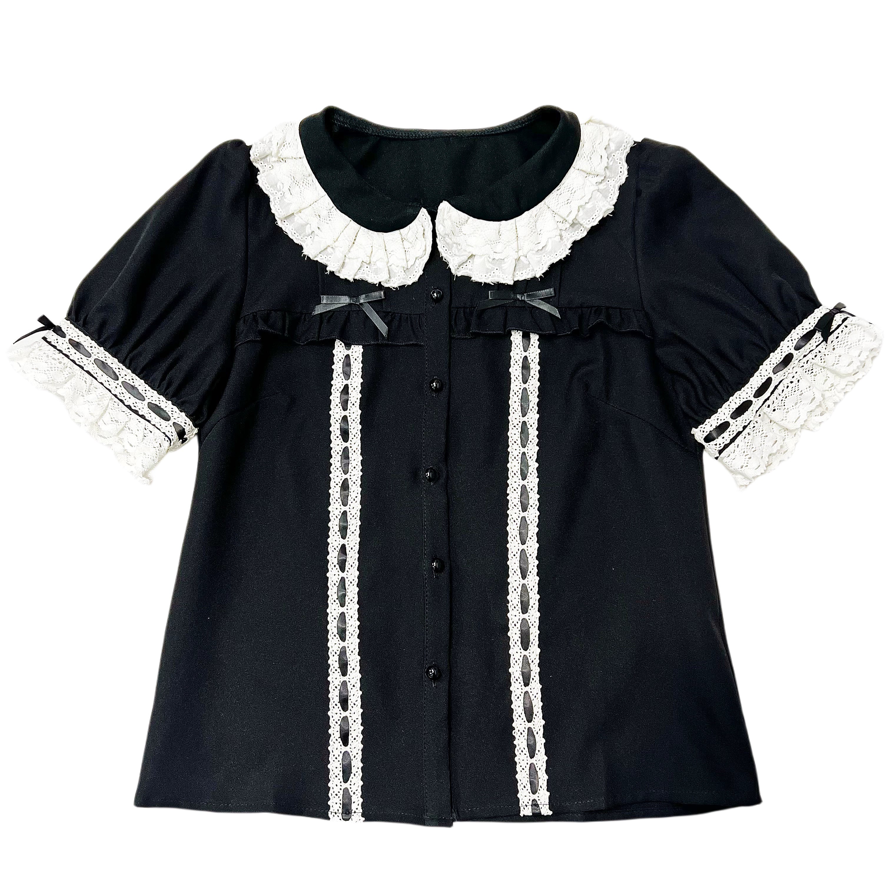 DMFS - Sweet Lolita Shirt Vintage Doll Collar Summer Top - Image 14