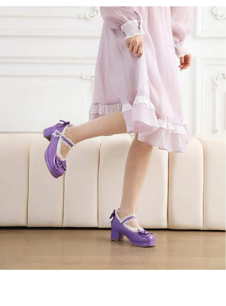 Yana - Rainbow Yana - Sweet Lolita Shoes, Lace & Bow Design - Image 11